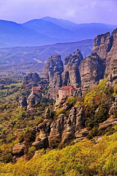 Greece-Meteora Monastery atop mountains